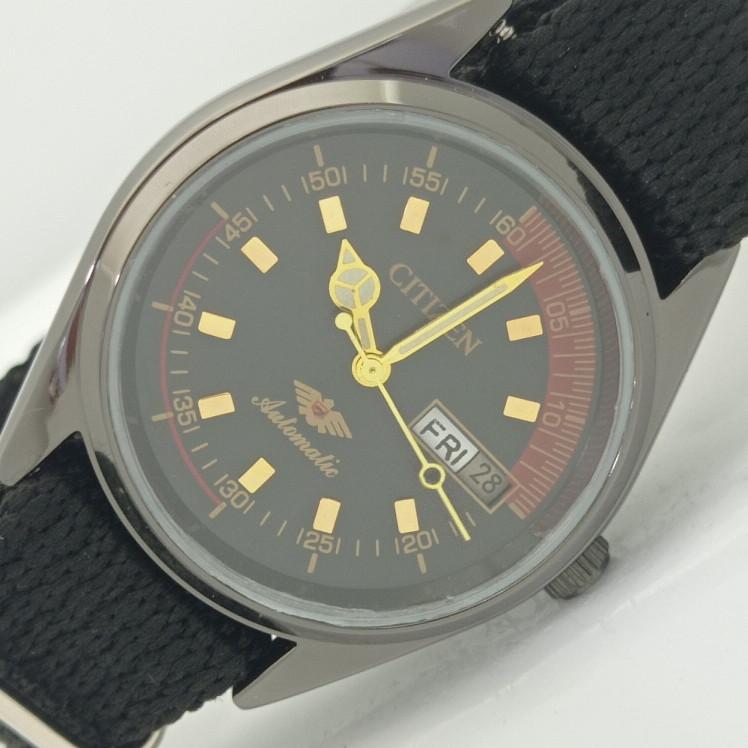 

REFURBISHED CITIZEN AUTOMATIC 8200 JAPAN MENS BLACK DIAL WATCH 010-a415176-2 Sku010-a415176