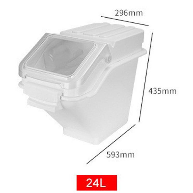 Large Food-Grade Rice Storage Bin, Insect & Moisture-Proof, with Partition, Durable PP Plastic, High Capacity.