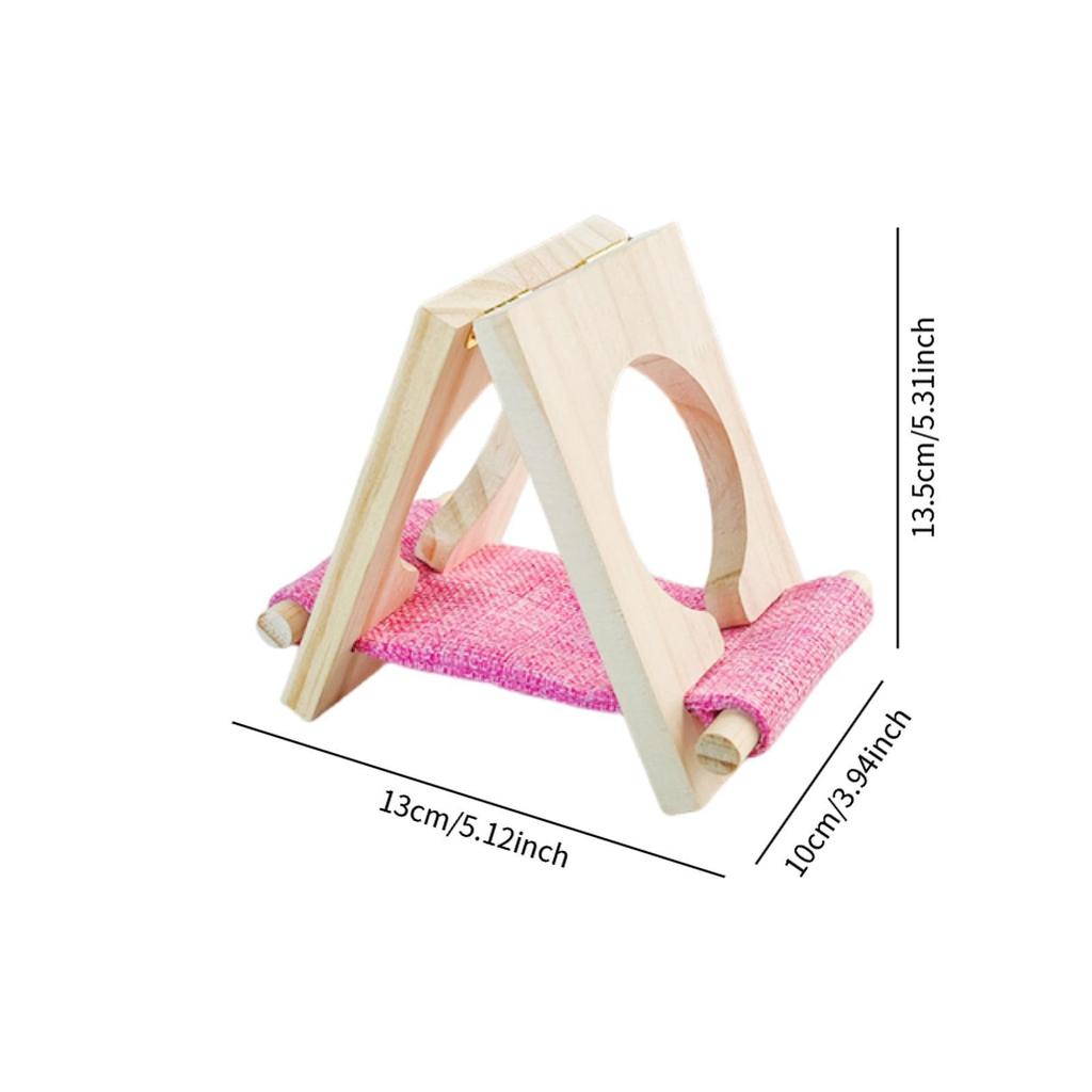 Cozy Wooden Hamster Bed Hideout Tunnel Soft Resting Place for Small Animals Cage Activity Toy