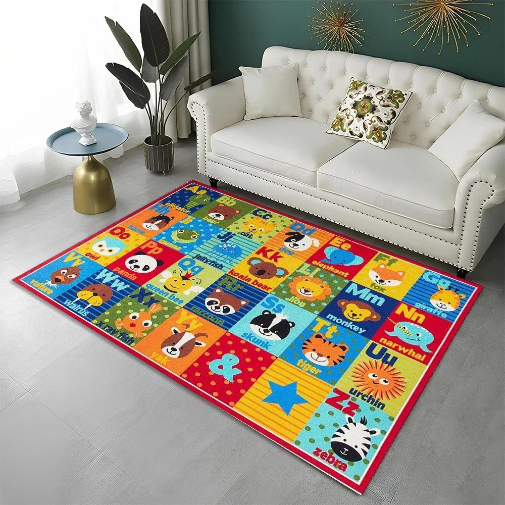 

ABC Early Education Cartoon Kids Playroom Alphabet Children Crawling Area Rug,Carpet for Living Room Bedroom Sofa Non-slip Mat 40x60cm