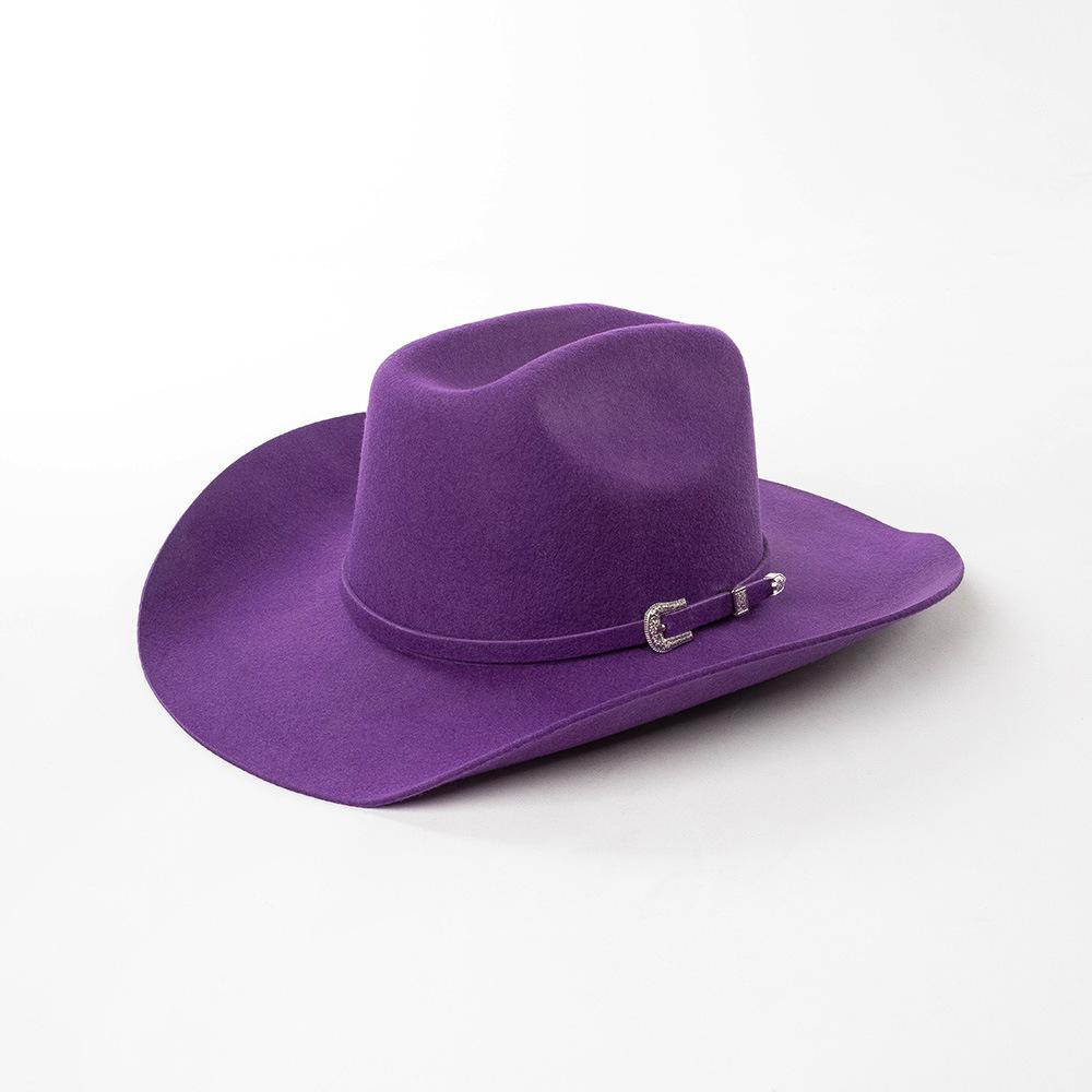 Country Musik 100% Wolle Quadratische Krempe Westliche Cowboyhüte Halloween Kostümwettbewerb Fedora Breite Lederinnenseite Filzhut