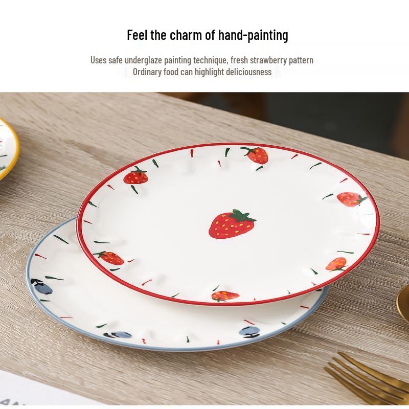 Zhishi European Cartoon Bone China Dessert & Snack Plates - 6 Piece Set, 6 Inch