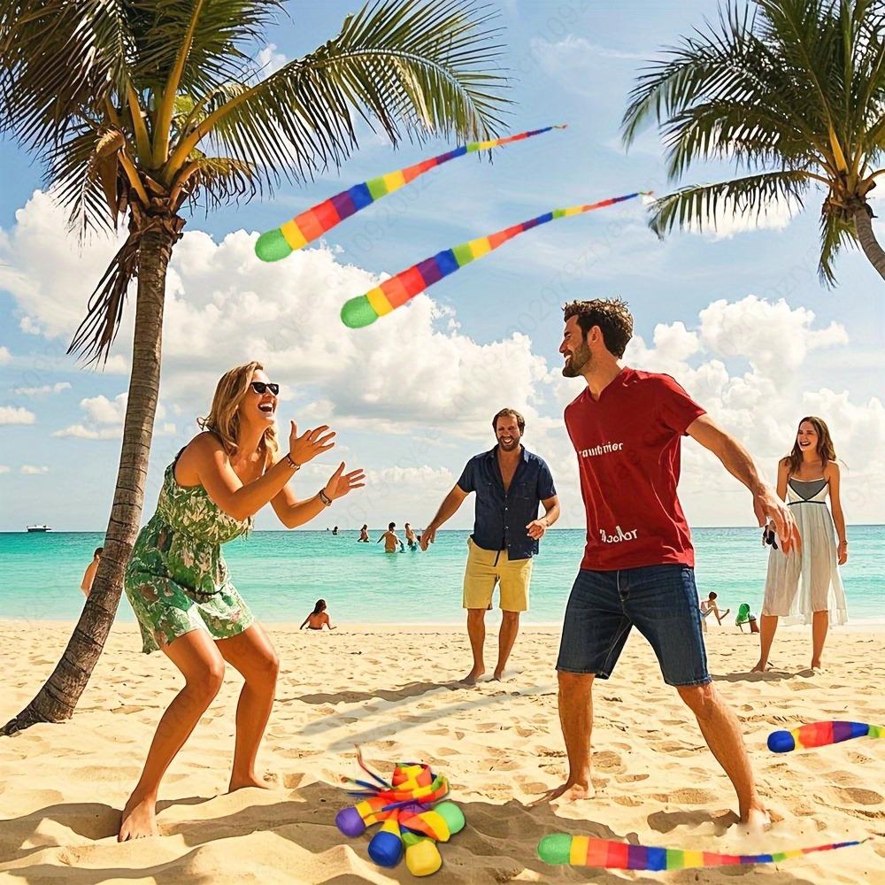 Non-Toxic 1/3Pcs Soft Rainbow Sandbag Toy - Vibrant Double Buoy For Pool And Beach Entertainment The Perfect Christmas Gift For Age 14+