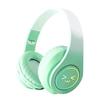 Cute Bluetooth Headphones Gradient Color Gaming Headphones Over-Ear Wireless Headset With Led Flashing, Lightweight Head-Mounted