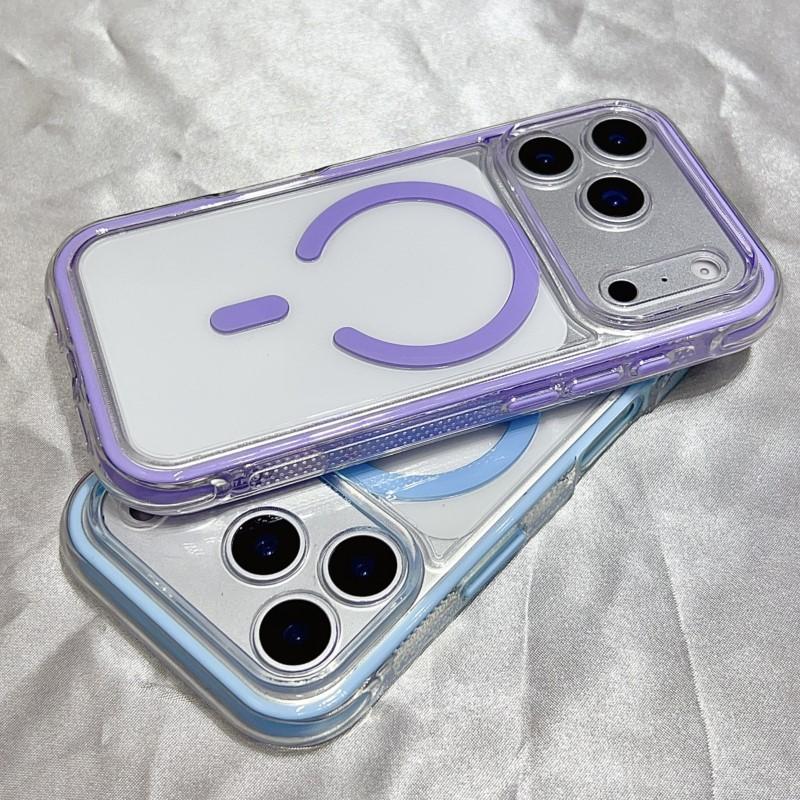 

Transparent Color Bumper Soft Silicone Case for iPhone 17 Air 16 16E 15 14 Plus 11 Pro Max For Magsafe Shockproof Cover For iPhone 11 Pro розовый