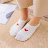 New Women's Summer Red Love Heart Breathable Soft Cotton Short Socks Unisex No-Slip Invisible Sokken Dropship
