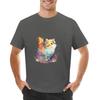 Adorable Kawaii Watercolor Cat T-shirt customs sports fans boys animal print clothing