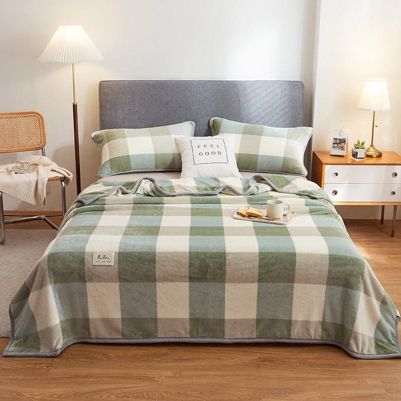 New milk fleece sheets single piece spring fleece thickened flannel coral fleece dormitory single quilt single plush blanket