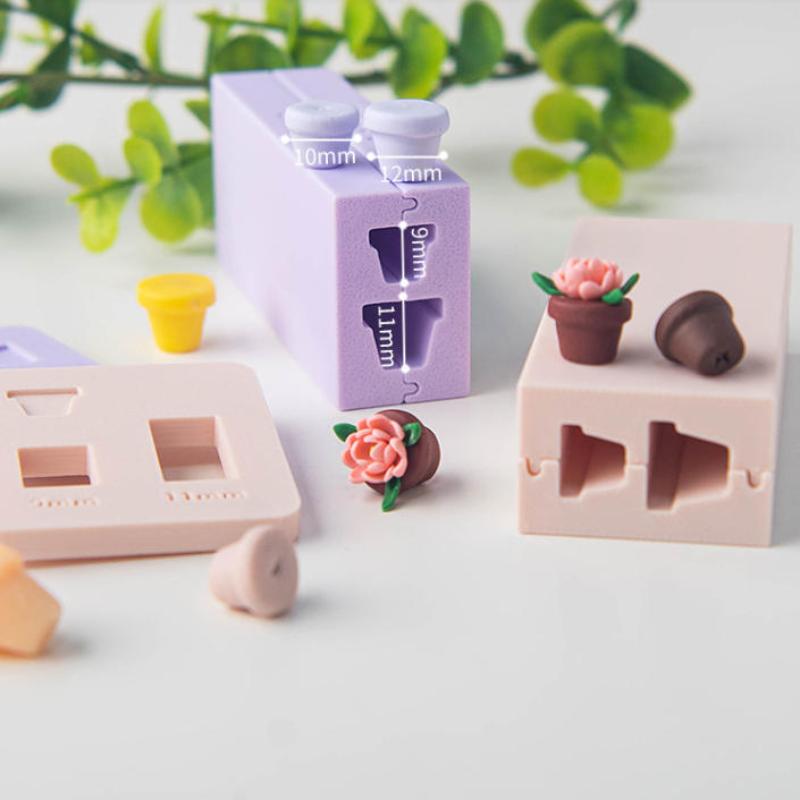 Soft Pottery Polymer Clay Flowerpot Bead Roller Diy Flowerpot Clay Mold Clay Bead Making For Earrings Pendants Jewelry Crafting