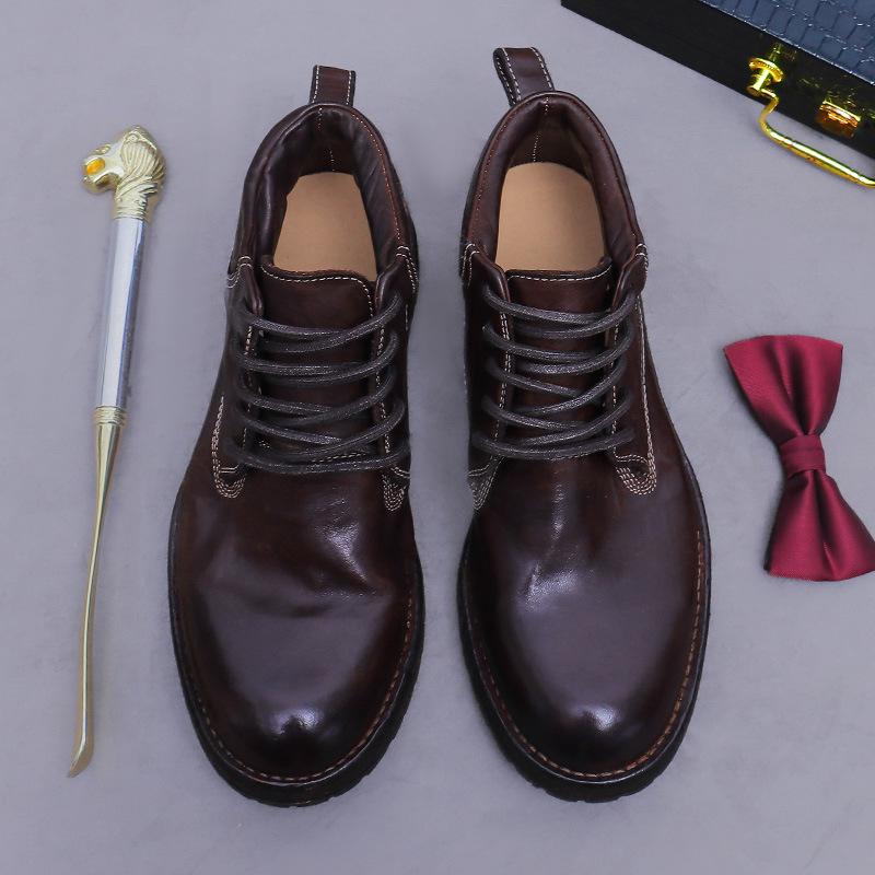 Fashion Genuine Leather Men Boots Comfortable Boots Men's Genuine Leather Winter Boots Man Sneakers Mens Fashion Shoes