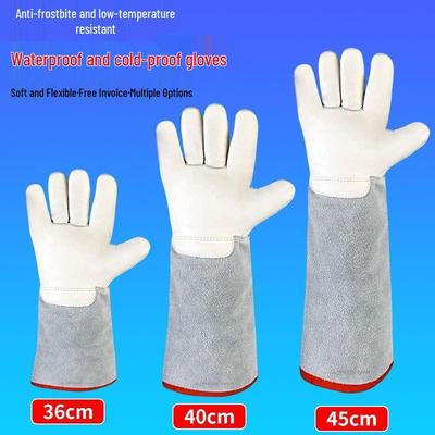 Low-Temp Resistant Cowhide Gloves for Liquid Nitrogen, Cold Storage, Gas Stations, and Laboratories