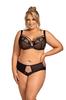 Biustonosz Modelujący Piękny Haft Miękki Selena New Black czarny Nessa