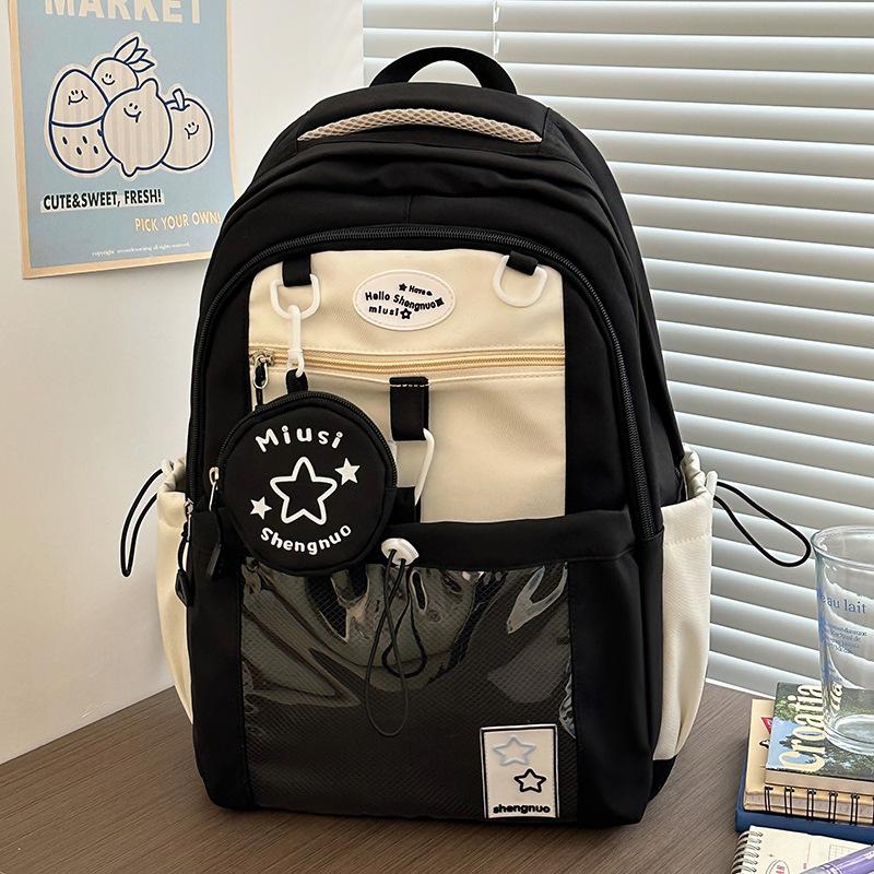 Children's Schoolbags First Grade Girl with High Looking Two Piece Backpack