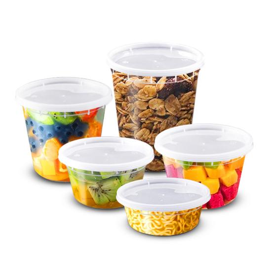 50-Pack Plastic Deli Food Containers with Lids BPA-Free Airtight Storage Container Leak-Proof Soup Containers Microwave Freezer Dishwasher