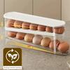 Bilayer Fridge Egg Storage Box Automatic Rolling Eggs Holder Rack Ladder Style Refrigerator Eggs Dispenser Egg Organizer Holder