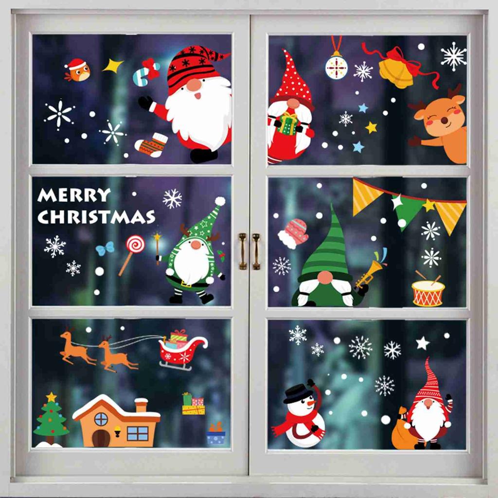 Pegatinas adhesivas para ventana de Navidad, pegatinas adhesivas para ventana de copo de nieve de Navidad para vidrio