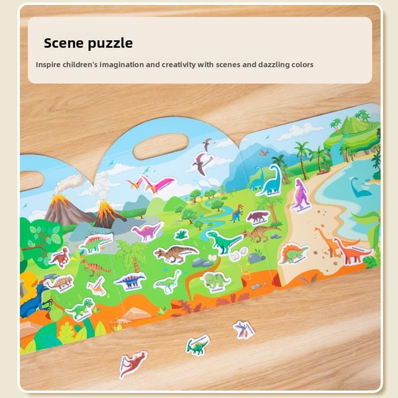 Childrens Dinosaur Insect Ocean Theme Puzzle Book With Reusable Stickers For Early Learning And Cognitive Development