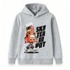 Kids Boys Girls Hooded Sweatshirt, Cool Cartoon Skater Robot Print Pullover Hoodie, Casual Soft Long Sleeve Top for Boys Girls Daily Wear Street Fashi