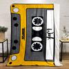 Retro Yellow Cassette Tape Design Warm blanket - Flannel blanket for bedroom, living room, sofa, and nap.