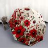 1pz Ombrello Automatico Apri/Chiudi con Coccinelle e Fiori, Struttura Robusta a 8 Stecche, Pieghevole/Apertura Automatica, Ombrello da Viaggio Portatile per Donne c25