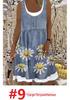 Women's Loose-Fit Digital Print Faux Denim Two-Piece Dress