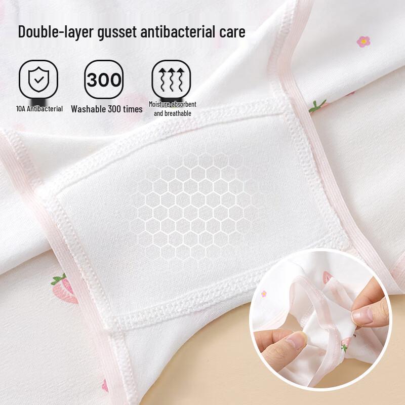 Hongdou Girls' Cotton Boxer Briefs - 4 Pack