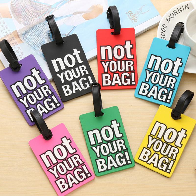 Novelty Strong Luggage Tag Silicone Letter Suitcase Name Address ID Tag Holiday