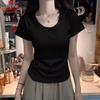 Langsha 2025 Women's Cotton Slim Fit Round Neck T-Shirt