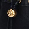 Tory Burch T Monogram All Over Print Drawstring Jacquard With Genuine Leather Trim Bucket Bag Women Handbags Black 152130-001