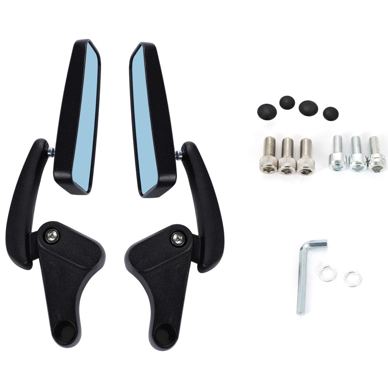 

Kanoan Motorcycle Baren Low Blue Square Machined for and Cygnus Low Profile Custom Rearview Mirrors and Right Mirrors, Position, Mirrors, Shape,