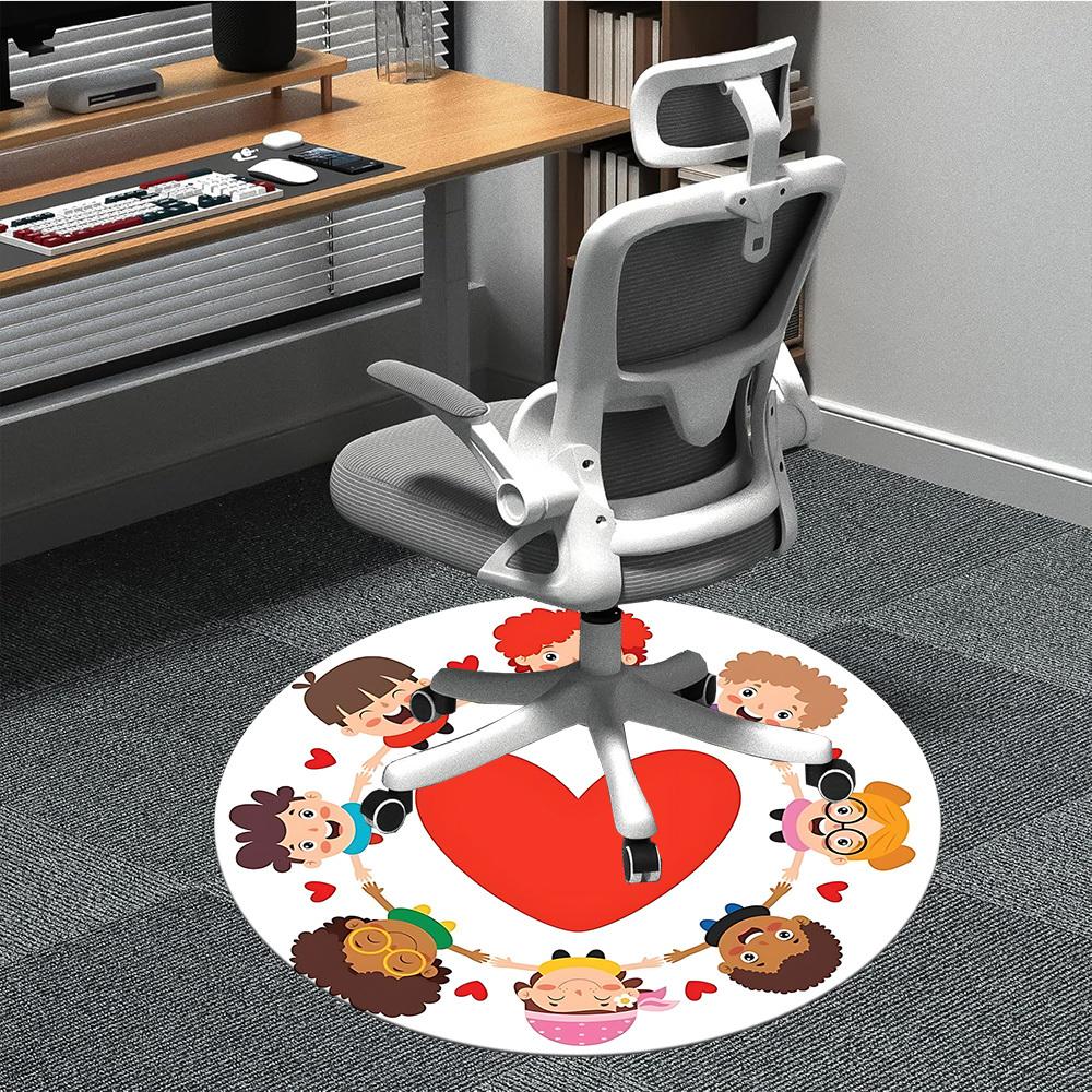 

1pc Heart Circle Friendship Chair Carpet for Office, Soft, Non-Slip Polyester Mat, Office, Living Room, Bedroom, Durable Polyester yy251207095 80cm by 80cm