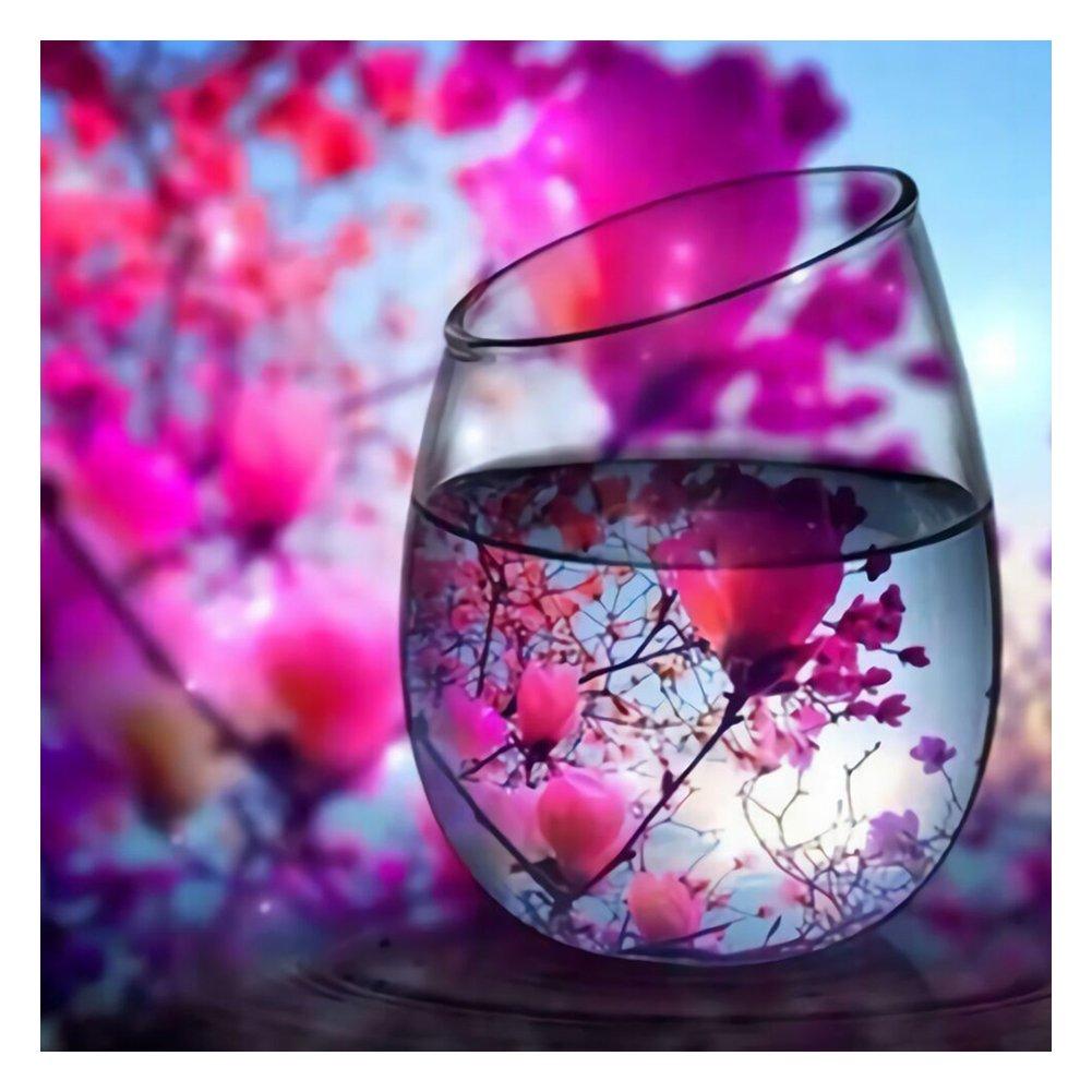 5D DIY diamantové malování květin a motýlů Plná vrtačka Barevné diamantové vyšívání Sada růžových křížových stehů Domácí dekorace dárek