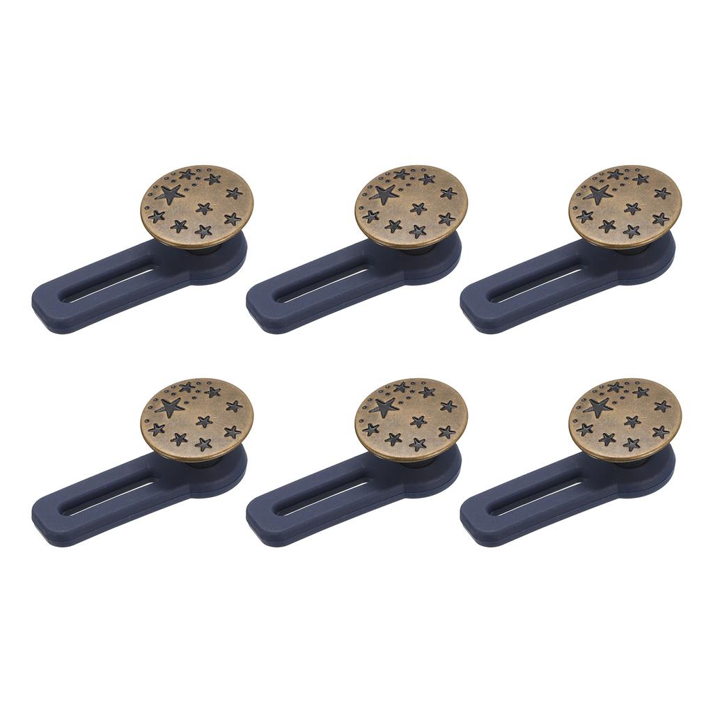 6pcs Button Extenders Alloy & Silicone Pants Waist Extension No-Sew Extend Buttons for Women Men's Pants Jeans Skirts1.38"