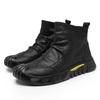 Fashion Men's Boots High Cut Workwear Men Shoes Autumn 2025 Flats Zipper Pleated Non Slip Comfort Thick Soled Wear-resistant Boots Men