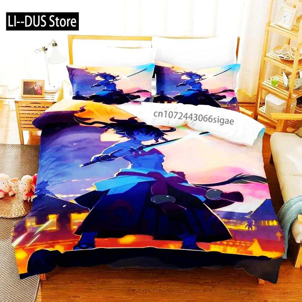 Anime Disgaea Bettwäsche-Set Bettbezug Bett-Set Steppdeckenbezug Kissenbezug Bettdecke King Queen Size Jungen Erwachsene Bettwäsche-Set
