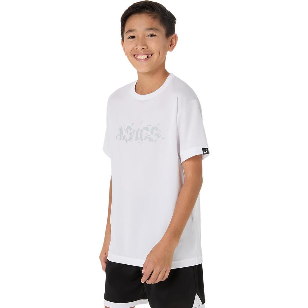 Basketball Wear Junior Practice Short Sleeve Shirt 2064A090 Unisex Children 100 140 [Asics] (Brilliant White)