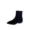 2025 new autumn and winter zipper retro brown suede Korean small ankle boots thin boots square head thick heel short boots women
