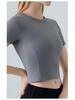 Spring Summer Women's Quick-Dry Short Sleeve Round Neck Yoga & Fitness Top