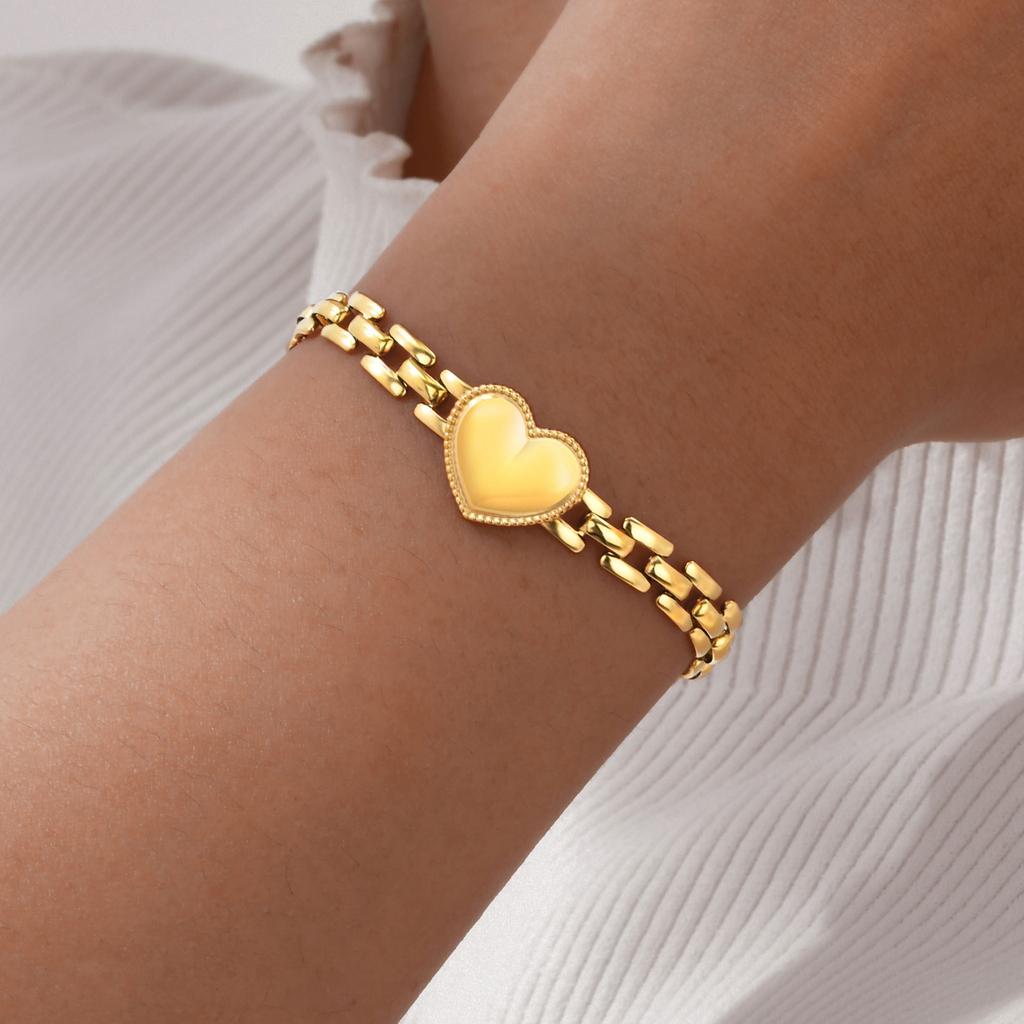 Hot Sale Love Heart Strap Chain Choker Necklace,18K Gold Plated Stainless Steel Necklace for Women,Charm Party Jewelry Gift