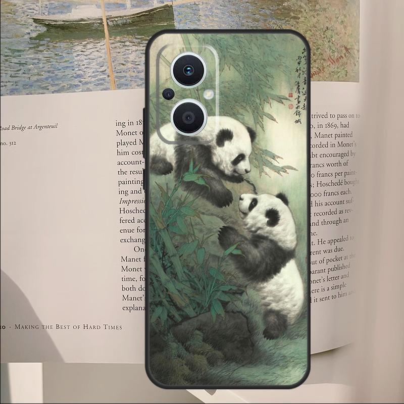 Panda Animal Cute Bear Cover For OPPO Reno 14F 11F 12F 13F 10 11 12 13 14 Pro 7 8 Lite OPPO Find X6 X8 X9 Pro Case
