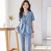 Fashion Women Short Sleeve Blazer Summer Lightweight Office Casual Elegant Slim Fit Professional Suit