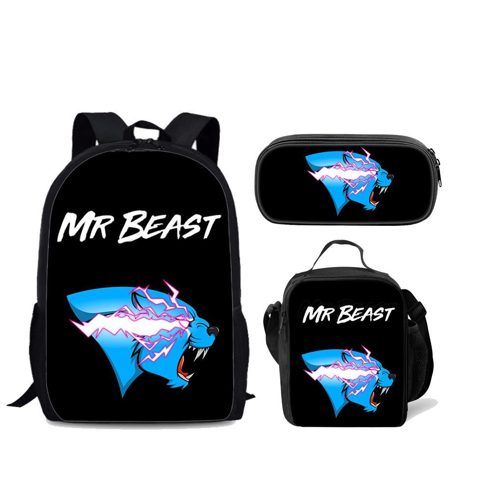 Mr Beast Lightning Cat Triset With Padded Shoulder Straps For Casual Daypack And School