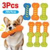 3Pcs Dog Chew Toy Squeaky Bones Bite-resistant Training Puppy Toy Teeth Cleaning Interactive Massage Toothbrush Dog Toy