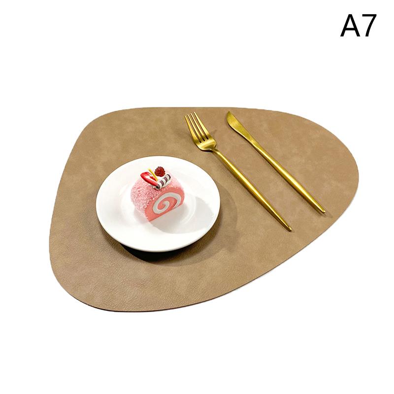 

Форма капли из искусственной кожи, подставка под тарелку с текстурой имитации коровьей кожи, двусторонняя водонепроницаемая защита для стола, стильный коврик-подкладка для обеда