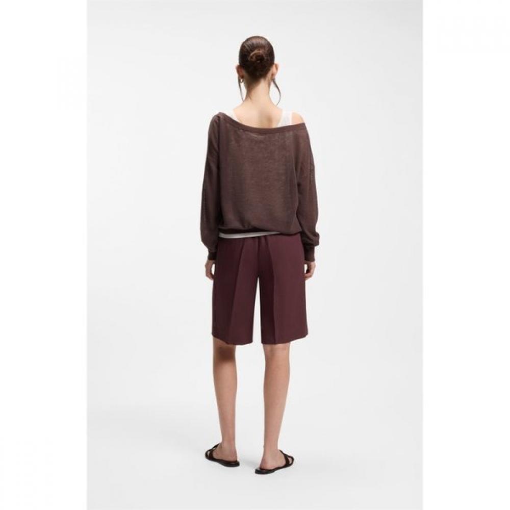 BoSS Women S Linen Cotton Underlayer Sweater Multi 50562972969 