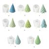 Flexible Silicone Mold Handmade Scented Candle Mould Geometric Christmas Tree Aromatherapys Mold Home Decorations