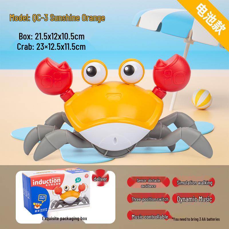 Cross-Border Children's Electric Crawling Crab Toy with Obstacle Avoidance
