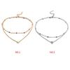 Multi Layers Heart Pendant Women Girl Clavicle Necklace Plating Alloy Adjustable Neck Decorative Jewelry