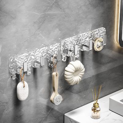 Gancho colgante continuo de lujo ligero sin perforaciones, sin rastro, gancho adhesivo para baño, sin perforaciones, patrón de glaciar, gancho colgante fuerte para pared