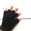 Black Stretch Elastic Sports Cycling Knitted Gloves Mittens Fingerless Gloves Half Finger Gloves